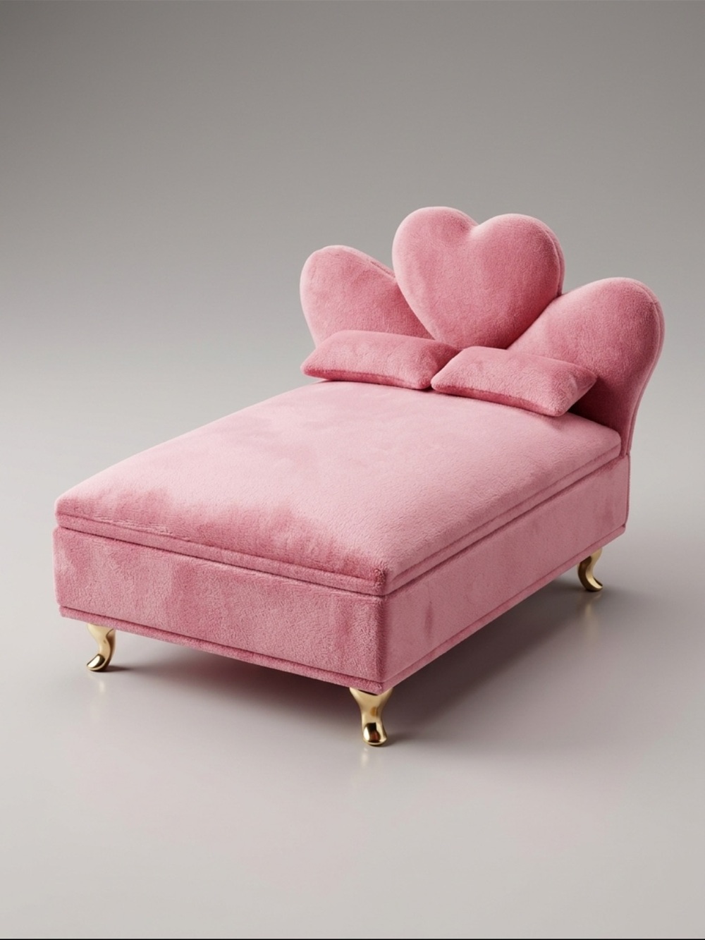 Jewelry Organizer Plush Pink Heart-Back Bed
